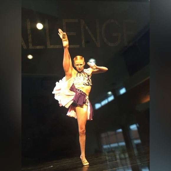 Pink and purple 2 piece dance costume - Picture 3 of 10